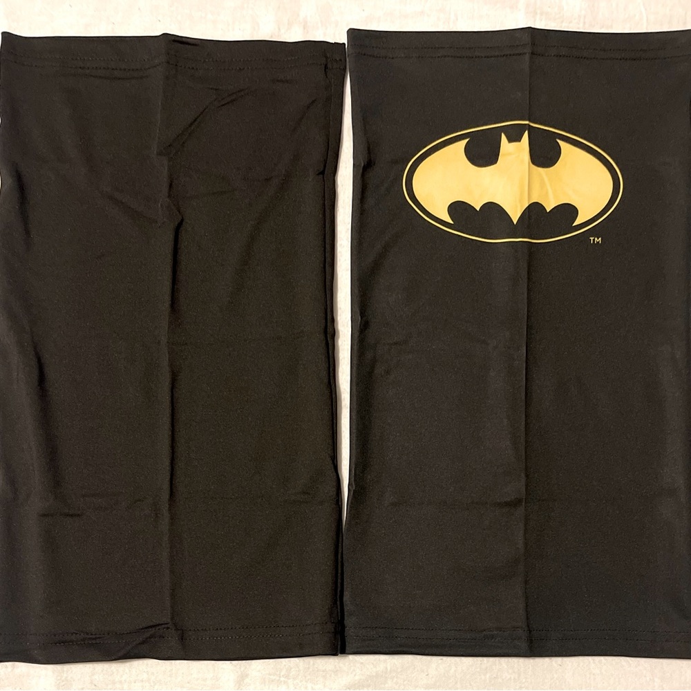 DC Batman Gaiter Face Mask & Solid Black Gaiter Face Mask Brand New - Never Used